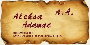 Aleksa Adamac vizit kartica